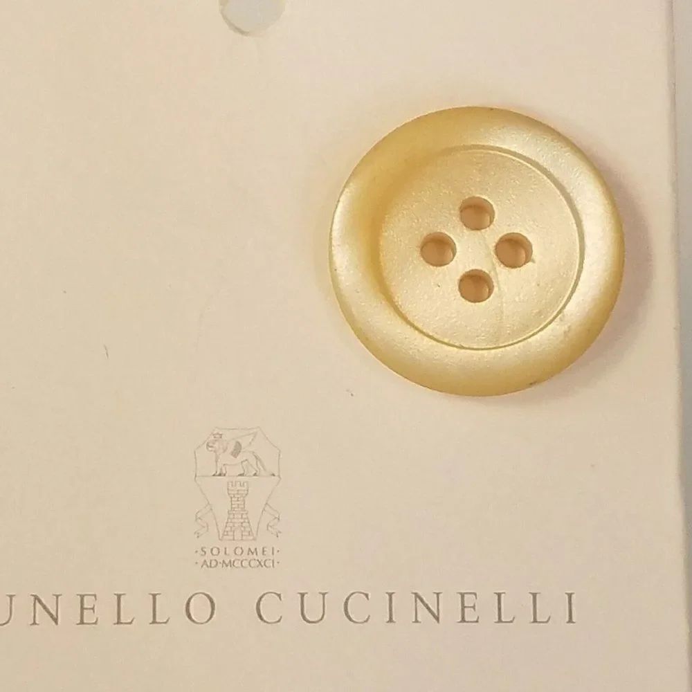 Brunello Cucinelli Replacement Button 4 Hole Beige Luster Button - Picture 3 of 9